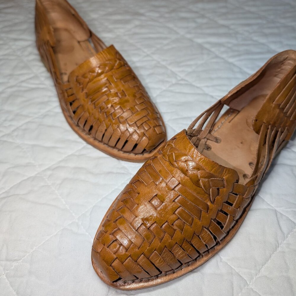 Women's Authentic Mexican Leather Huarache Sandals - Size 7 (US) NEW